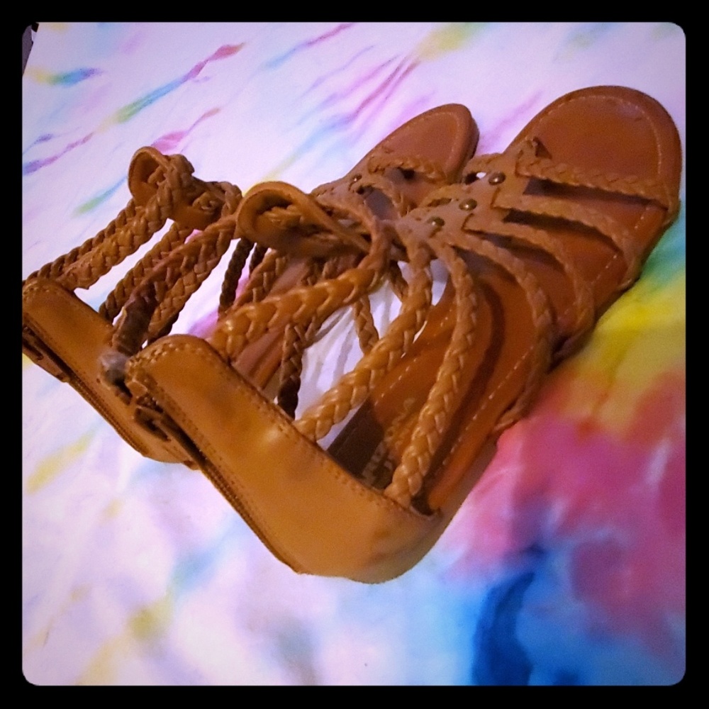 Brown gladiator sandals